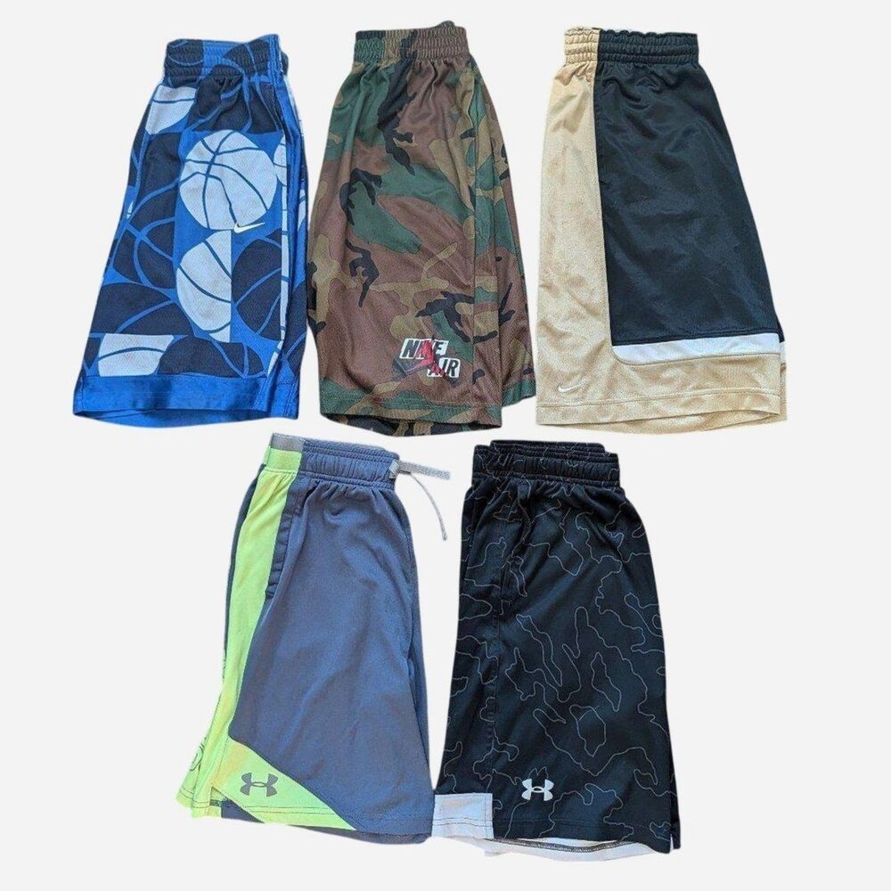Boy's Athletic Basketball Shorts Lot Nike/Under Armour Size Large